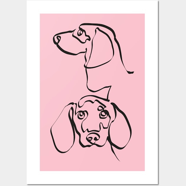 Abstract Line Beagle Wall Art by huebucket